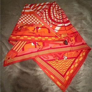 Hermes Silk Scarf 90x90 cm. Signature Orange Color